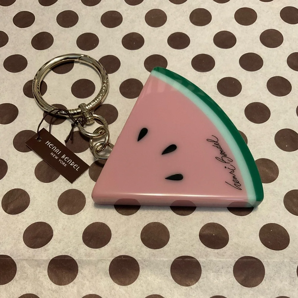 NWT Henri Bendel Watermelon Key Ring Purse Charm - Picture 1 of 8
